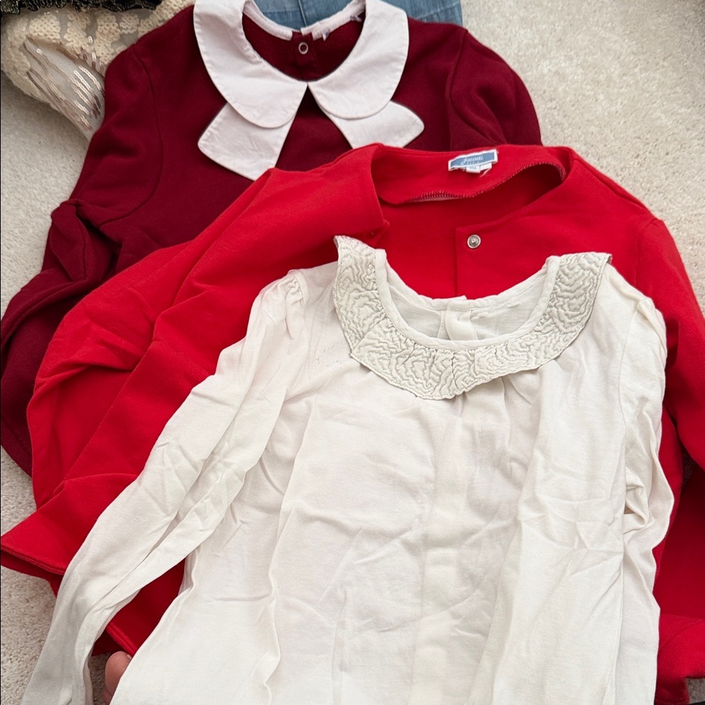 Jacadi Stylish Kids Red and White Tops
